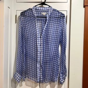 Reiss silk blouse checkered